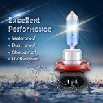 H11 Halogen Headlight Bulbs - 5000K White, 2 Pack