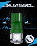 Marsauto Green LED Light Bulbs for Cars (10-Pack)