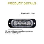Blue 4-LED Slim Grille Emergency Strobe Lights