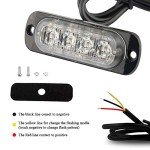 Blue 4-LED Slim Grille Emergency Strobe Lights