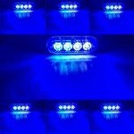 Blue 4-LED Slim Grille Emergency Strobe Lights