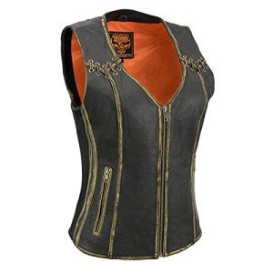 Milwaukee Leather Women's Brown Leather Motorcycle Vest