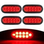 LED Trailer Light Kit - 4 Oval & Marker Lights