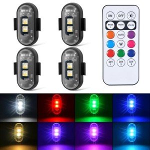 4PCS Wireless LED Strobe Lights with Remote Control