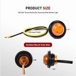 Nilight 10 PCS Amber Round LED Marker Lights