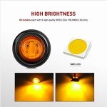 Nilight 10 PCS Amber Round LED Marker Lights