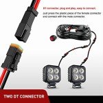 Nilight 16AWG Wiring Harness Extension Kit (2-Pack)