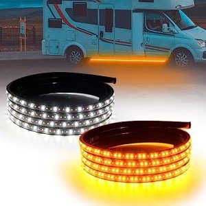 LED Running Board Lights - Amber & White Set