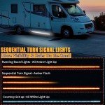 LED Running Board Lights - Amber & White Set