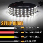 LED Running Board Lights - Amber & White Set