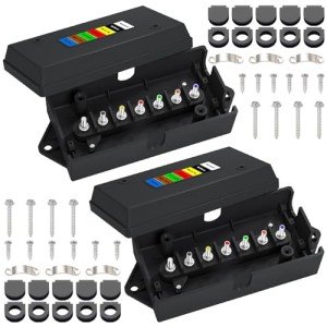 CheeMuii 2-Pack Weatherproof 7-Pin Trailer Junction Box