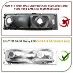 REINKO Headlight Assembly for 94-98 Chevy Silverado