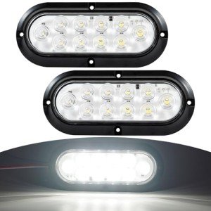 LED Trailer Lights Kit - 2 Oval Tail Lights