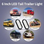 LED Trailer Lights Kit - 2 Oval Tail Lights