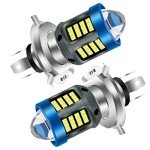 Bright White H4 LED Headlight Bulbs - 2 Pack