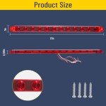 Red 17-Inch LED Trailer Light Bar for Vehicles