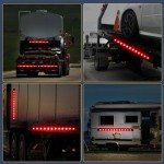 Red 17-Inch LED Trailer Light Bar for Vehicles