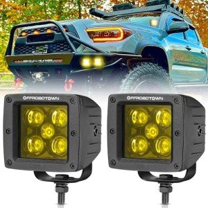 Yellow 100W LED Cube Lights - 2 Pack