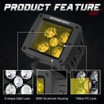 Yellow 100W LED Cube Lights - 2 Pack