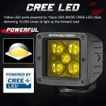 Yellow 100W LED Cube Lights - 2 Pack