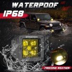 Yellow 100W LED Cube Lights - 2 Pack