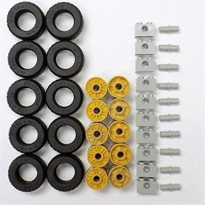 LEGO Gold Wheel, Black Tire & Axle Set