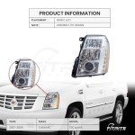 Left Driver Side Headlight Assembly for Cadillac Escalade