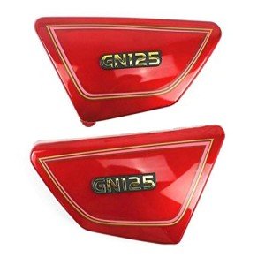 Suzuki GN125 Motorcycle Frame Side Covers - Red