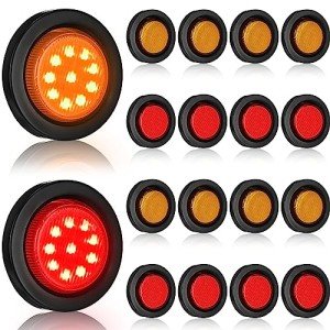 16 Pcs Waterproof LED Marker Lights for Trailers