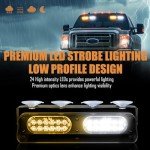 2-in-1 Amber White LED Dash Strobe Lights