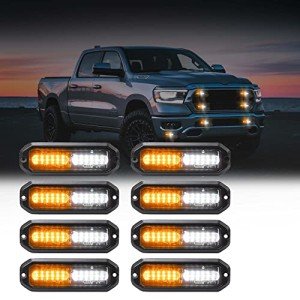 WINECO 8-Pack Amber/White LED Strobe Lights