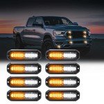 WINECO 8-Pack Amber/White LED Strobe Lights