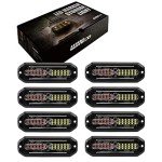 WINECO 8-Pack Amber/White LED Strobe Lights