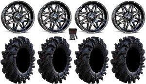 MSA Black Vibe 14" ATV Wheels & 28" Tires Bundle