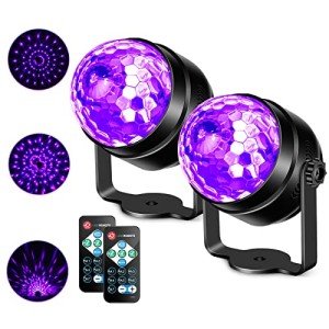Litake UV Black Lights for Glow Parties, 2 Pack