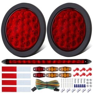 4" LED Trailer Tail Lights Kit with Wiring
