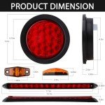 4" LED Trailer Tail Lights Kit with Wiring
