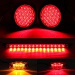 4" LED Trailer Tail Lights Kit with Wiring