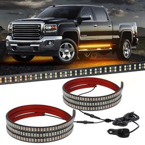 2PCS 70" Amber Strobe Light Strips for Trucks