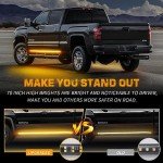 2PCS 70" Amber Strobe Light Strips for Trucks