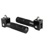 Foldable Motorcycle Foot Pegs for Passengers - Black