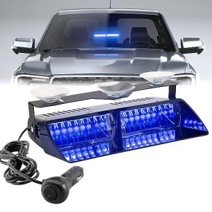 Blue LED Dash Police Strobe Light Bar