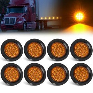 8Pcs Amber LED Side Marker Lights for Trailers