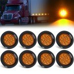 8Pcs Amber LED Side Marker Lights for Trailers