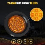 8Pcs Amber LED Side Marker Lights for Trailers