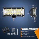 Nilight 7-Inch LED Light Bar - 2 Pack