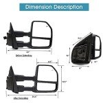 Ford Super Duty Left Towing Mirror with Signal