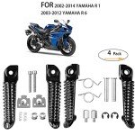 Yamaha YZF R1 R6 Black Foot Pegs Set