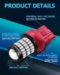 Yorkim 7440 LED Red Brake Light Bulbs - Pack of 4