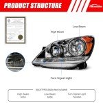 Honda Odyssey Headlight Assembly 2005-2007 - Black Pair